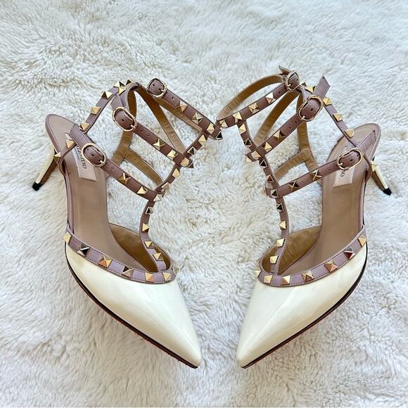 NEW!!! Valentino Garavani Patent Rockstud Ankle Strap Heels size 39 EU 1250$ - Picture 1 of 6